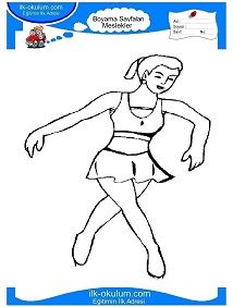Çocuklar İçin Dansçı Boyama Sayfaları 